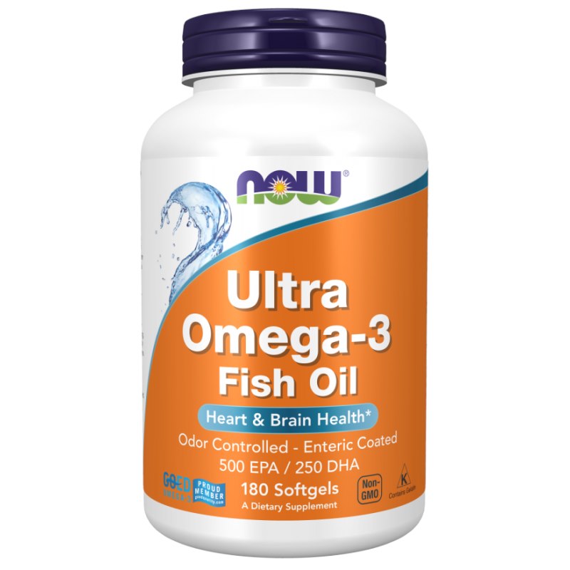 NOW FOODS Ultra Omega-3, 500 EPA / 250 DHA – 180 kapsulių