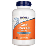NOW FOODS menkių kepenų aliejus 650 mg – 250 minkštųjų kapsulių