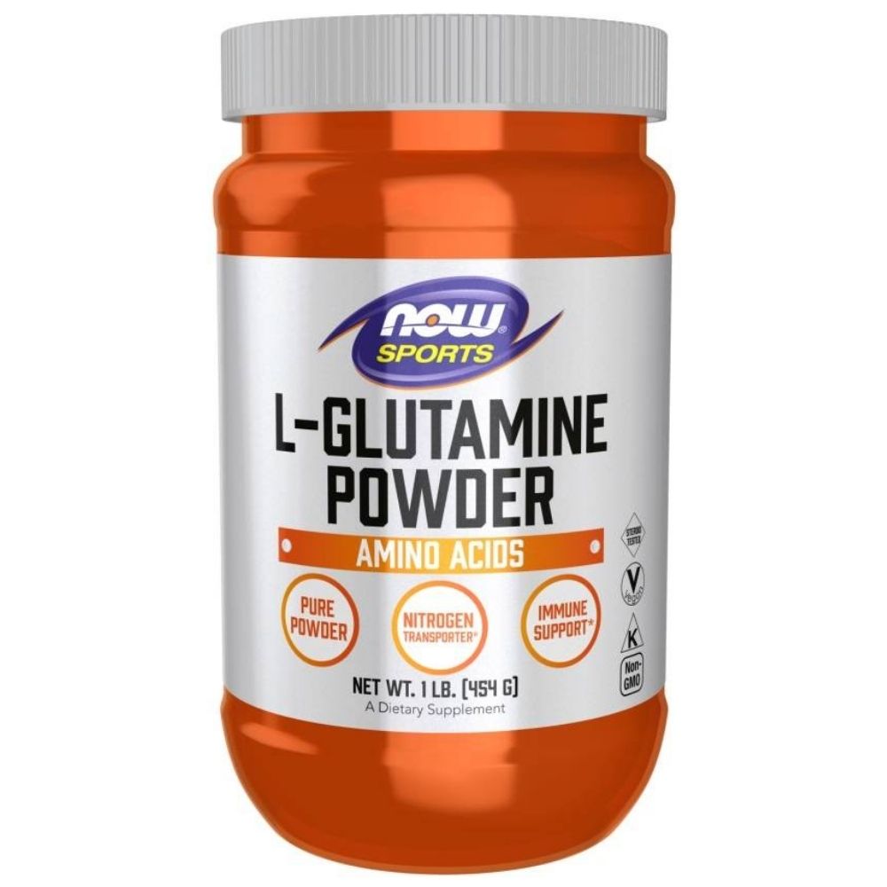 NOW FOODS L-glutamino milteliai – 454 g