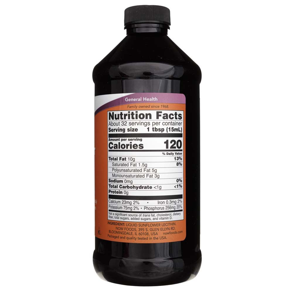 NOW FOODS skystas saulėgrąžų lecitinas – 473 ml