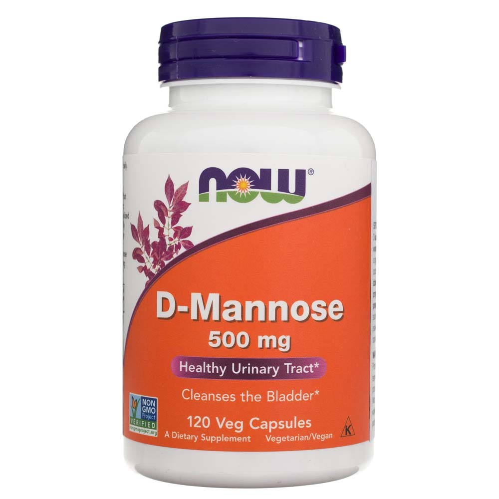 NOW FOODS D-manozė 500 mg – 120 kapsulių
