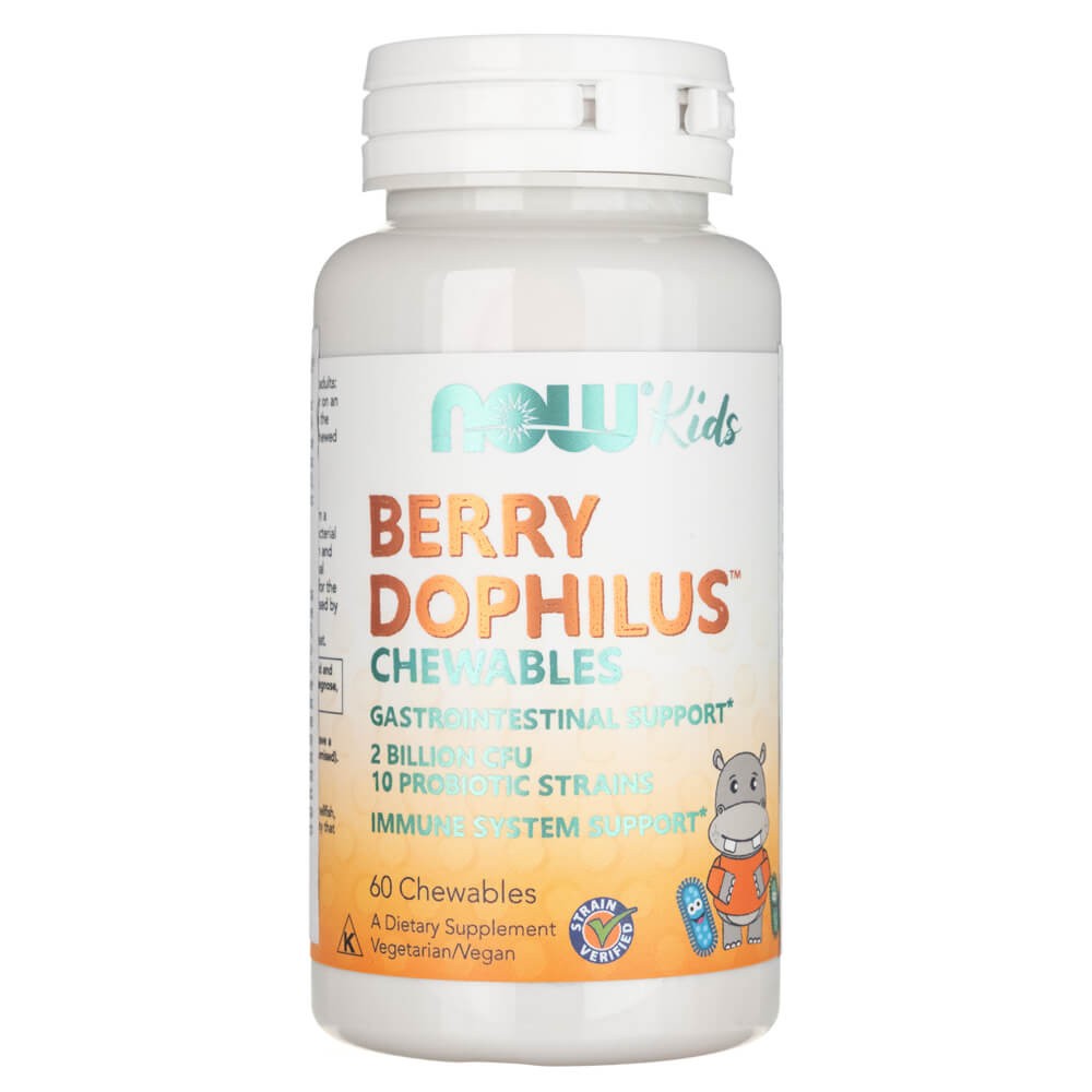 NOW FOODS Berry Dophilus Kids probiotikas – 60 tablečių