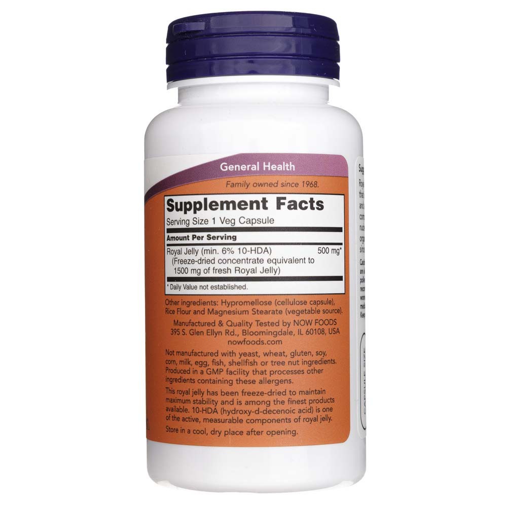 NOW FOODS bičių pienelis 1500 mg – 60 kapsulių