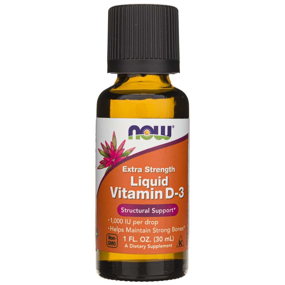 NOW FOODS skystas vitaminas D3, ypač stiprus, 1000 TV – 30 ml