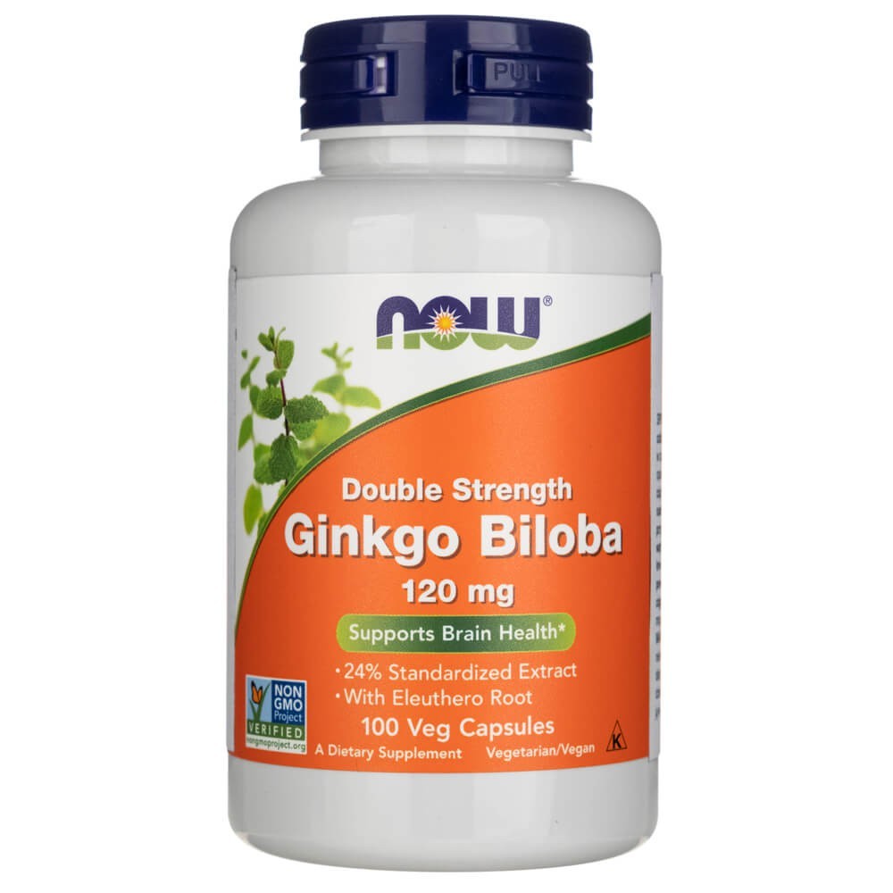 NOW FOODS ginkmedis (Ginkgo Biloba) 120 mg – 100 kapsulių