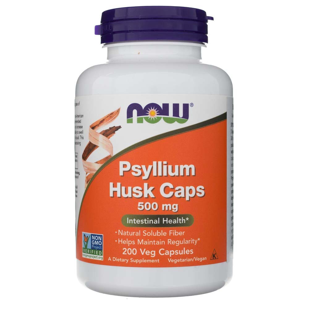 NOW FOODS Psyllium Husk 500 mg – 200 kapsulių