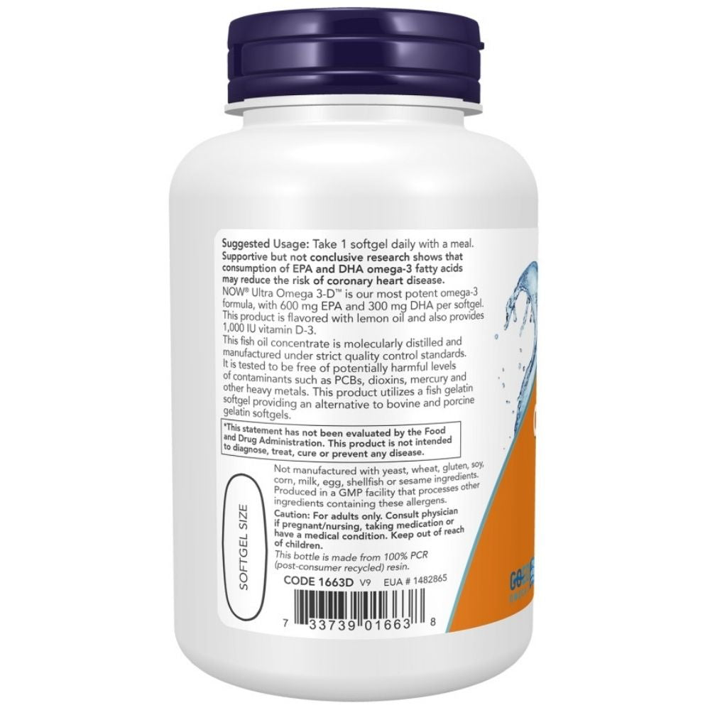 NOW FOODS Ultra Omega 3-D 1200 mg – 90 kapsulių