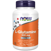 NOW FOODS L-glutaminas 500 mg – 120 kapsulių