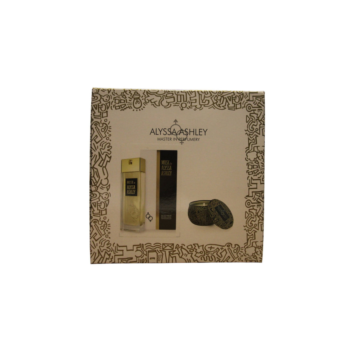 Set Alyssa Ashley: Musk, Eau De Parfum, Unisex, 100 ml + Musk, Scented Candle, 110 g