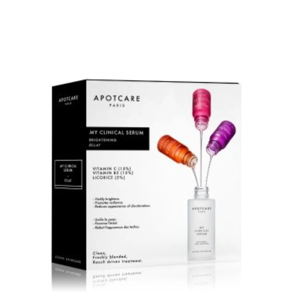 My Clinical Serum Set Apotcare: Vitamin C, Vitamin C, Brightening, Serum, For Face, 10 ml + Vitamin B3, Vitamin B3, Anti-Redness, Serum, For Face, 10 ml + Licorice, Oil-Free, Anti Spot, Day & Night, Serum, For Face, 10 ml