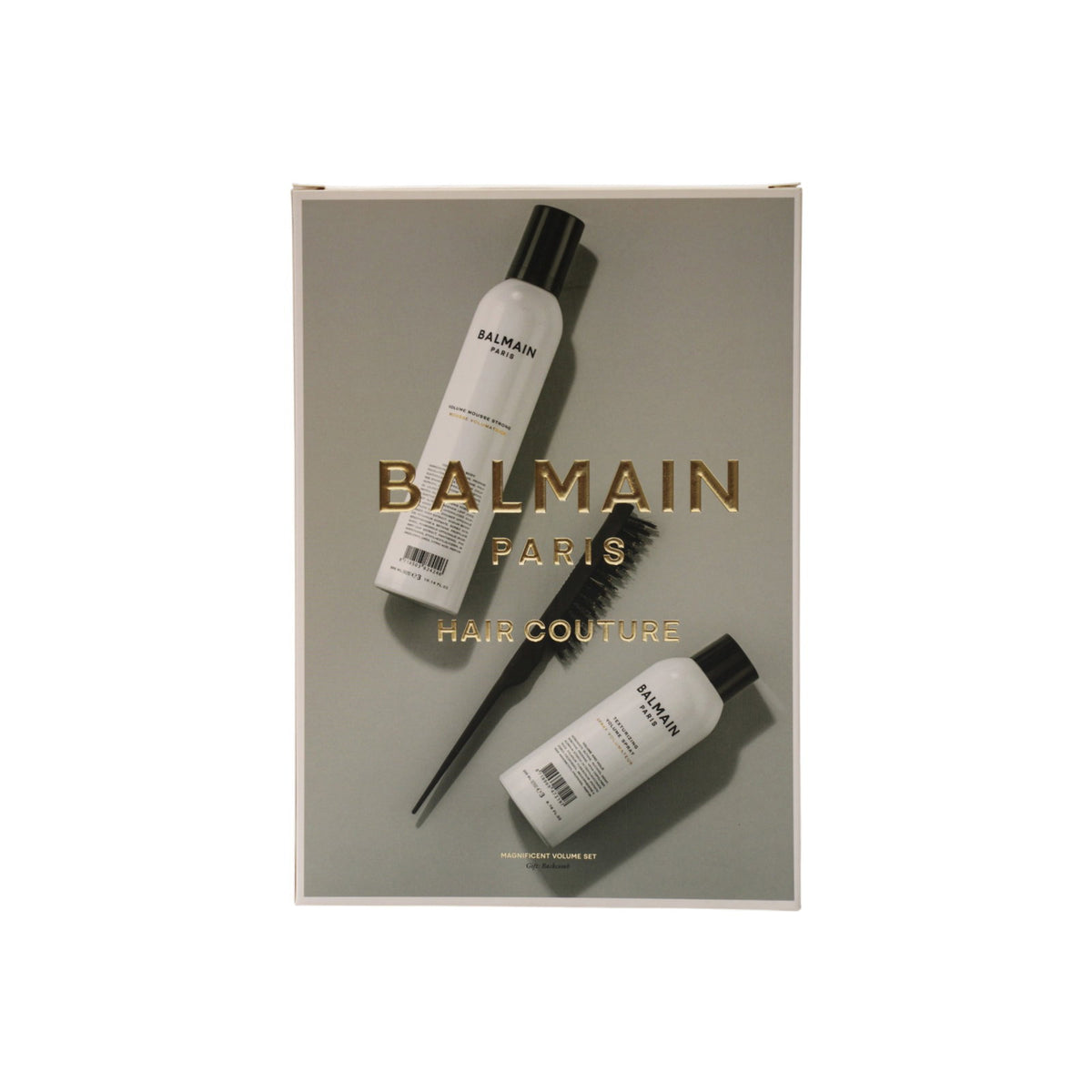Set Balmain Professionnel: Balmain Professionnel, Butane, Hair Spray, For Volume, Light Hold, 200 ml + Balmain Professionnel, Hair Styling Mousse, For Styling, Strong Hold, 300 ml + Balmain Professionnel, Hair Brush, Black