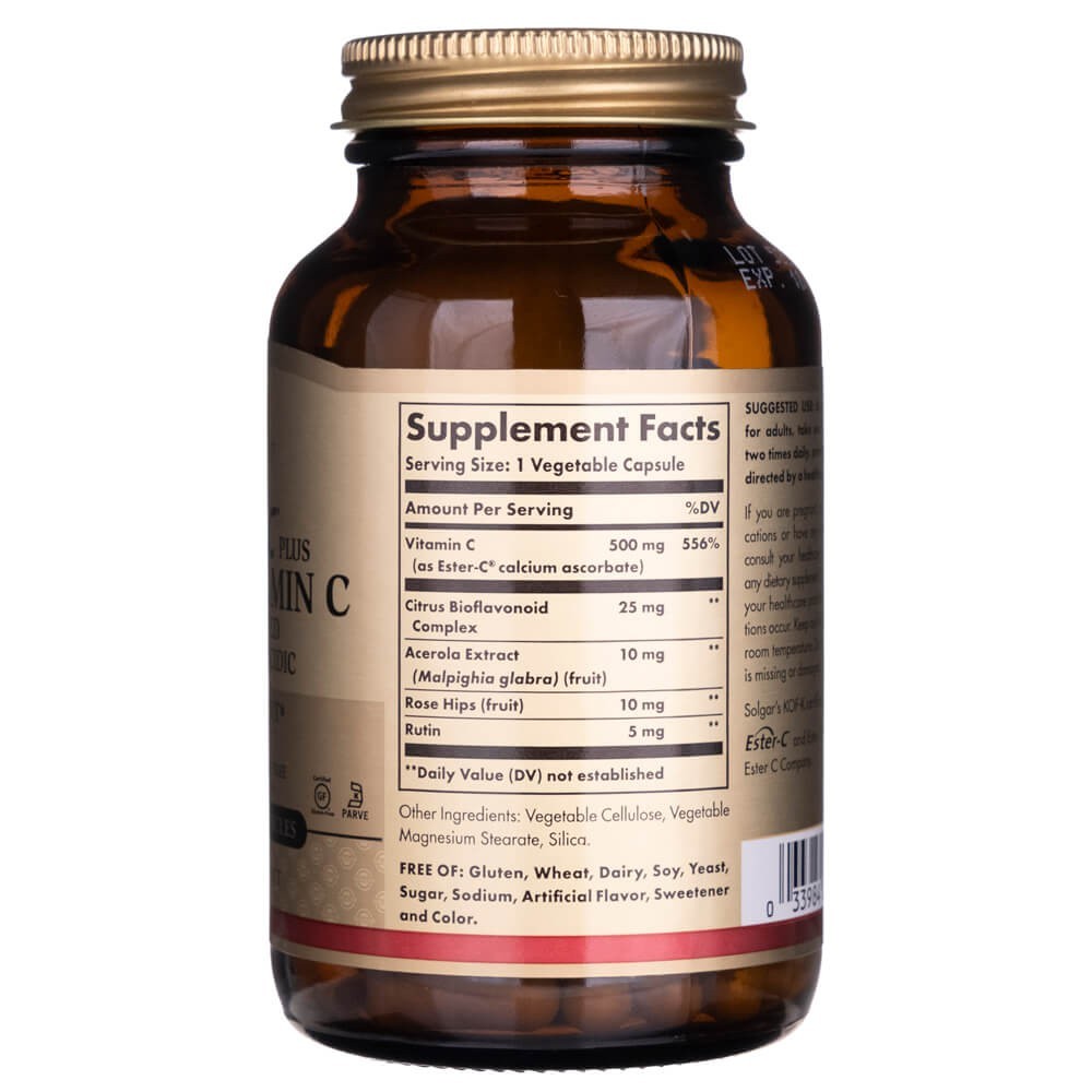 SOLGAR Ester-C ir vitaminas C 500 mg – 100 kapsulių