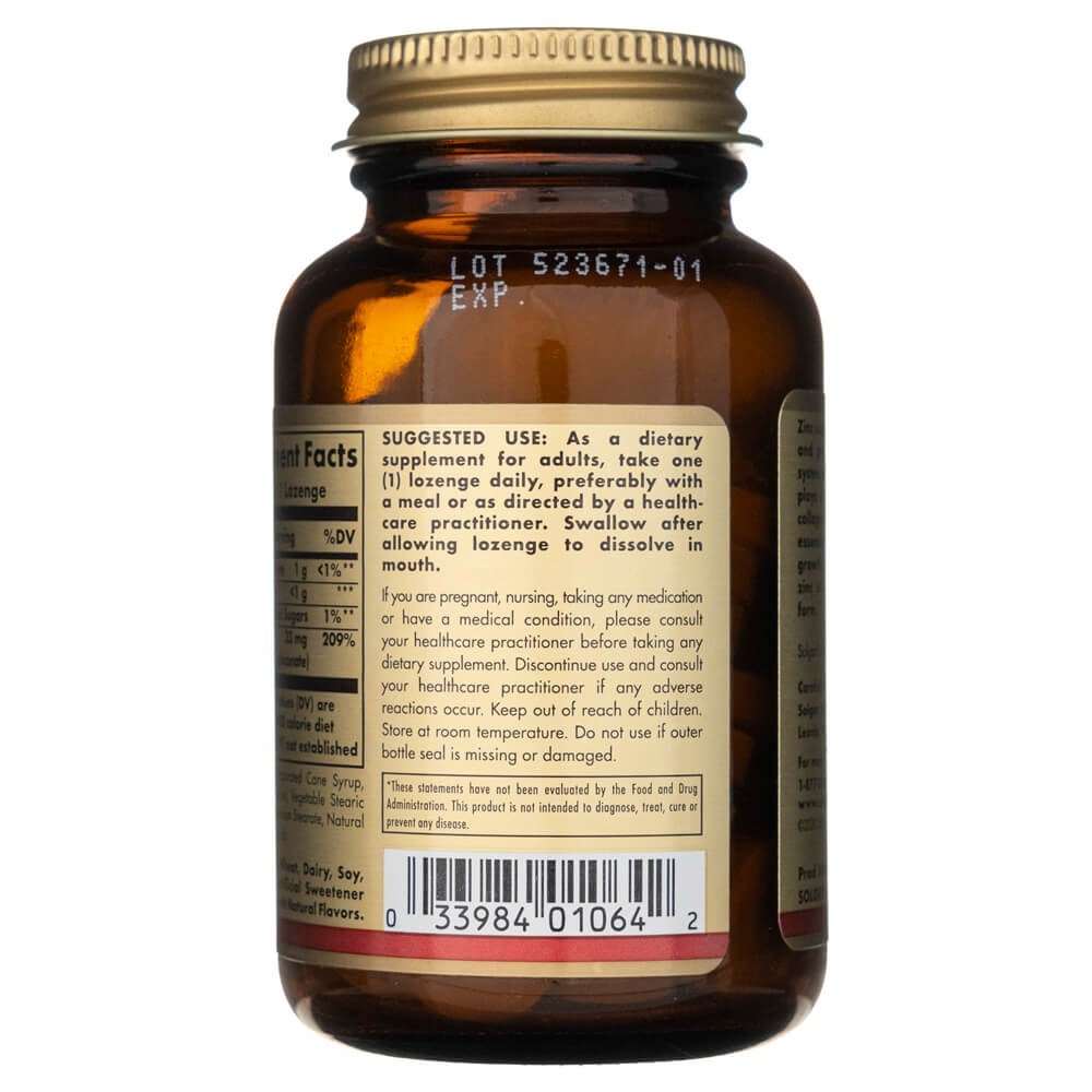 SOLGAR Flavo-Zinc cinkas – 50 pastilių