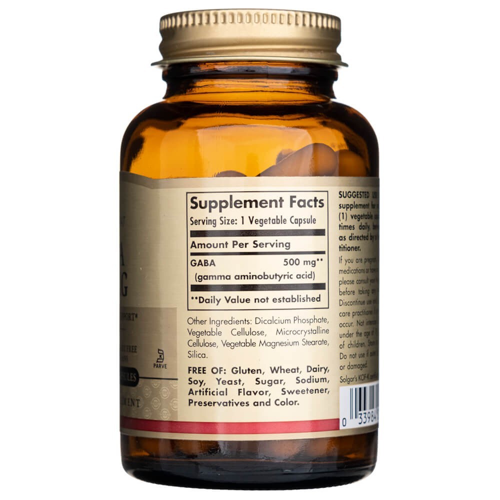 SOLGAR GABA 500 mg - 50 kapsulių
