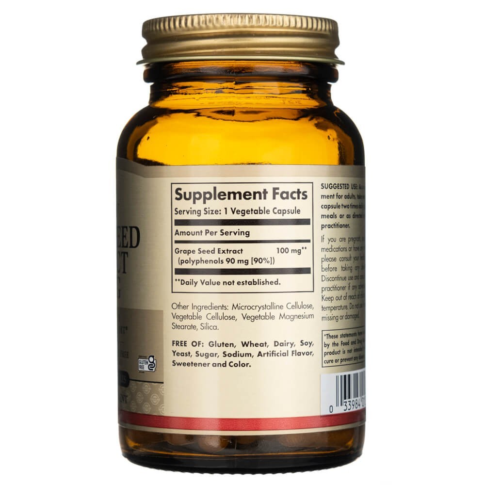 SOLGAR vynuogių sėklų ekstraktas 100 mg – 60 kapsulių