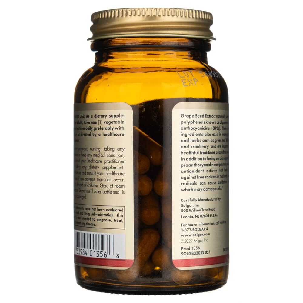 SOLGAR vynuogių sėklų ekstraktas 100 mg – 60 kapsulių