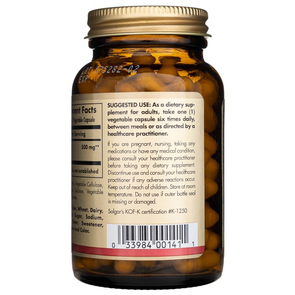 SOLGAR L-argininas 500 mg – 100 kapsulių