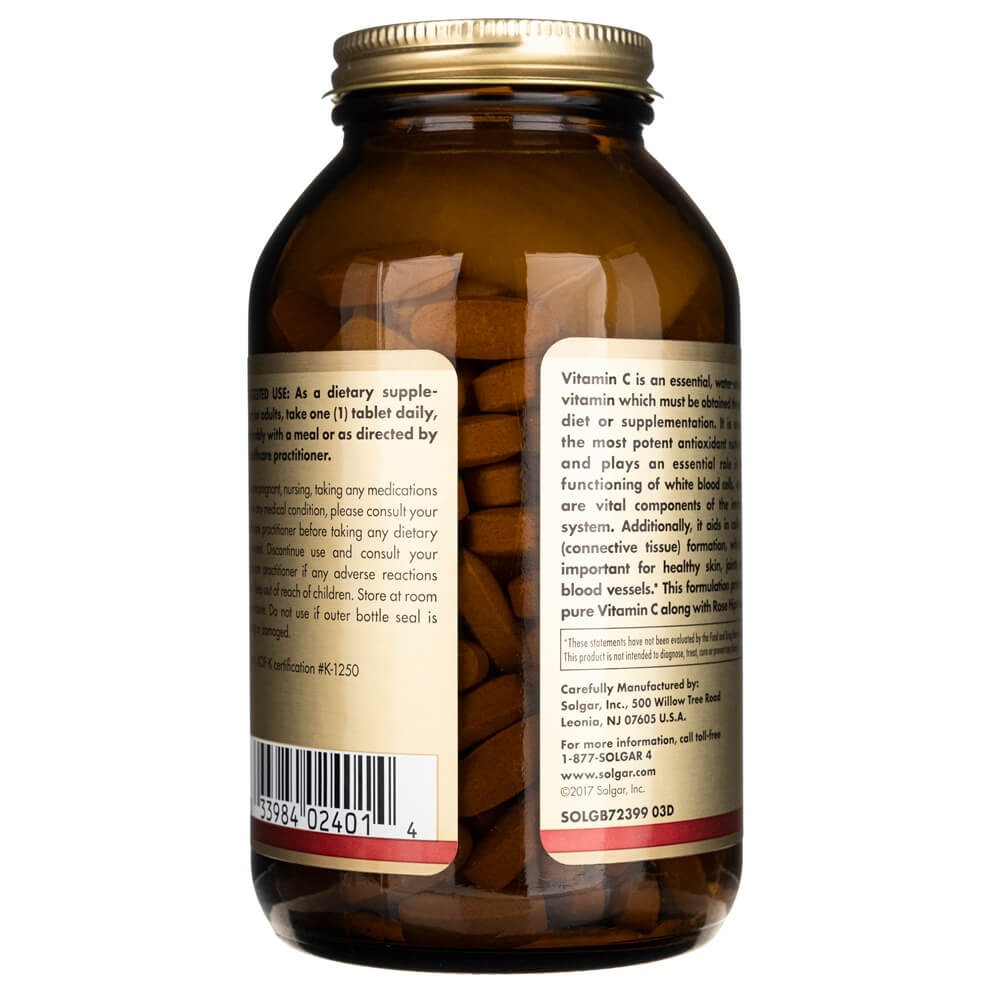 SOLGAR vitaminas C 1000 mg su erškėtuogėmis – 250 tablečių
