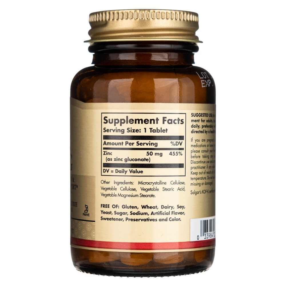 SOLGAR cinkas 50 mg – 100 tablečių