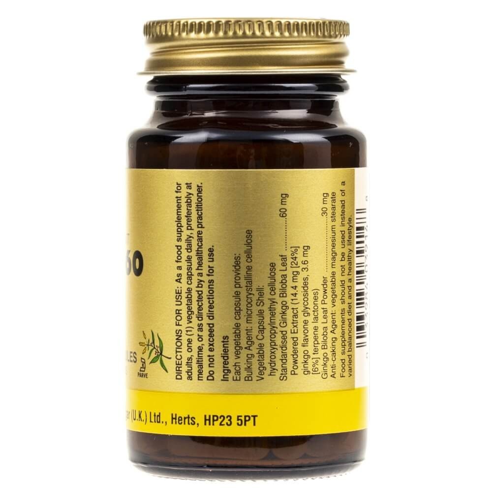 SOLGAR Ginkgo Biloba - 60 kapsulių