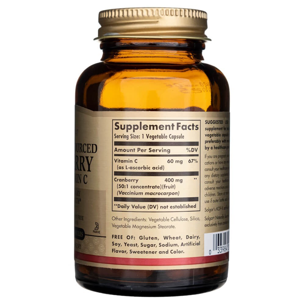 SOLGAR spanguolės su vitaminu C – 60 kapsulių