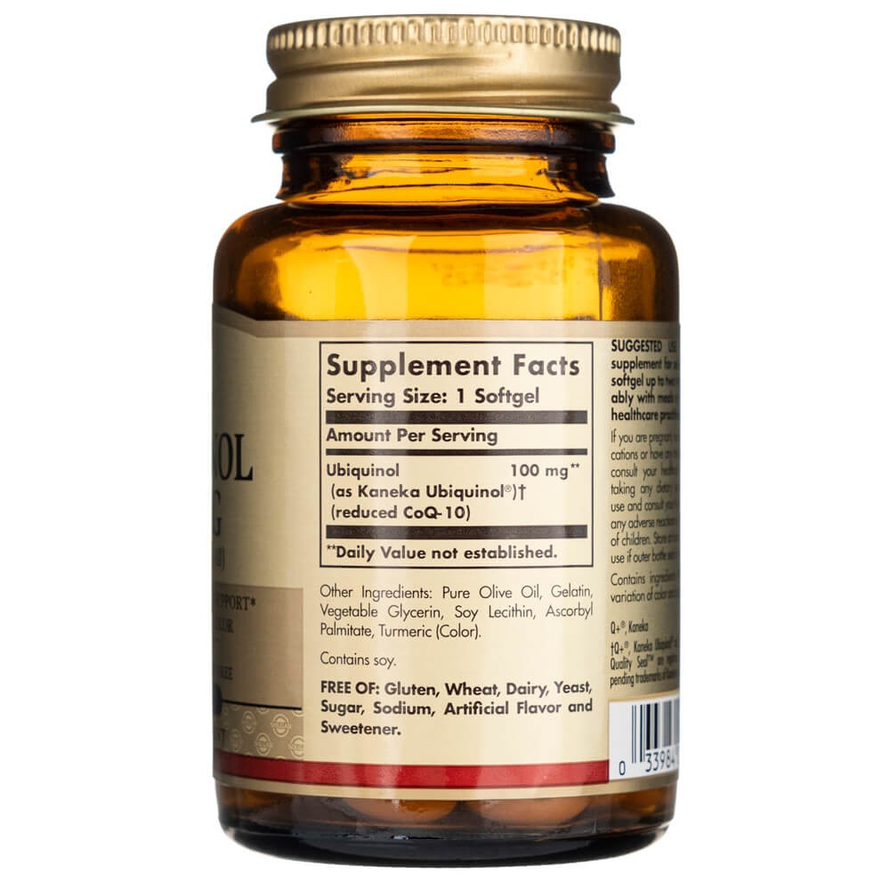 SOLGAR ubichinolis 100 mg - 50 kapsulių