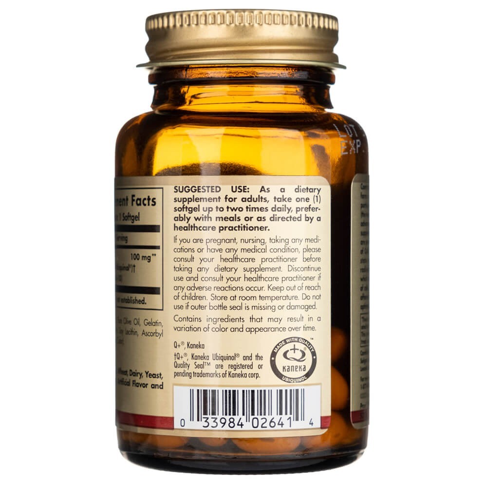 SOLGAR ubichinolis 100 mg - 50 kapsulių