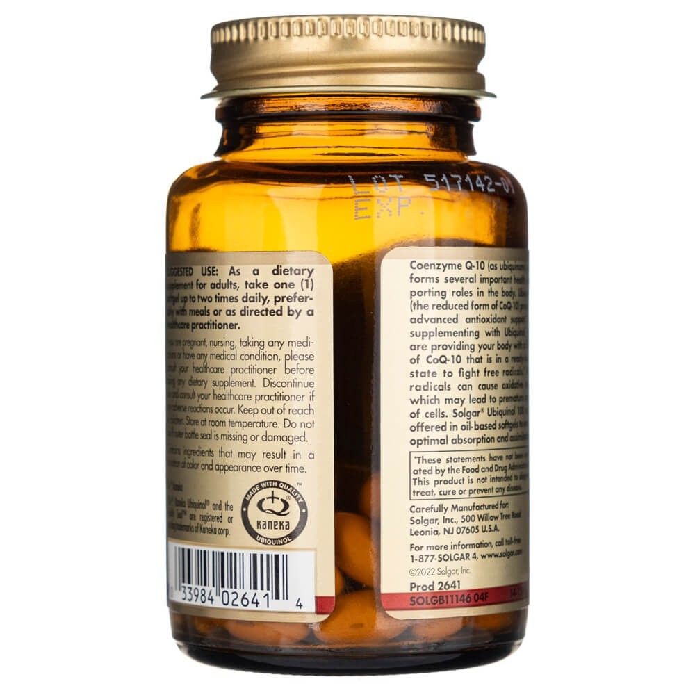 SOLGAR ubichinolis 100 mg - 50 kapsulių