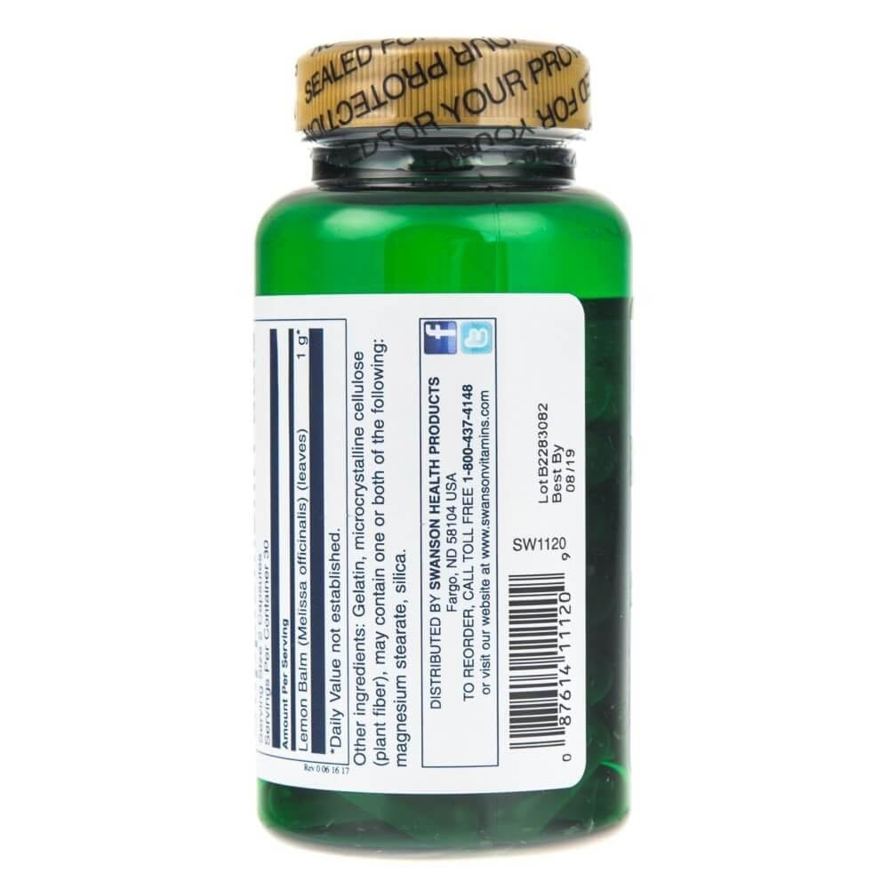SWANSON melisa 500 mg – 60 kapsulių