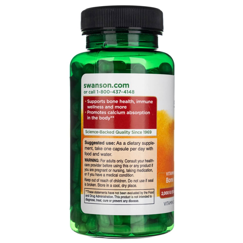 SWANSON vitaminas D3 2000 TV (50 mcg) – 250 kapsulių