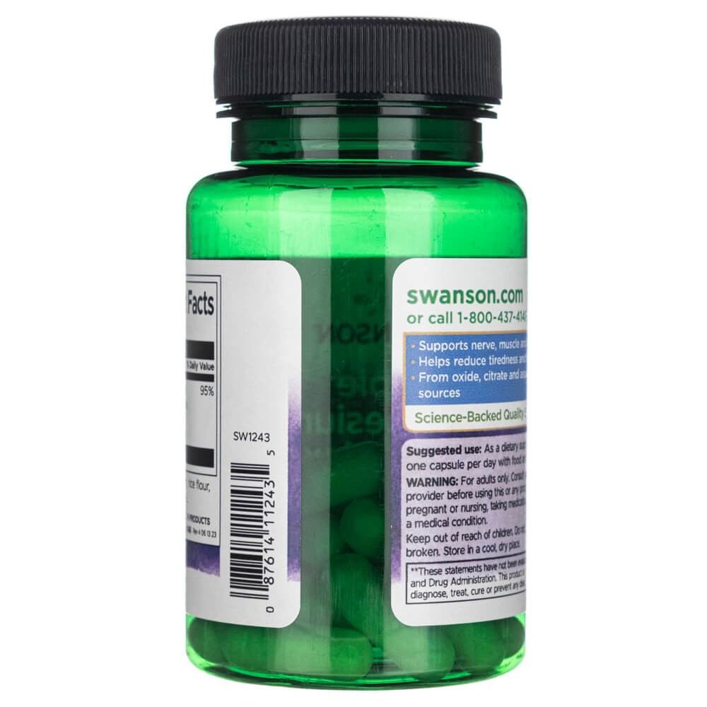 SWANSON trigubas magnio kompleksas 400 mg – 30 kapsulių