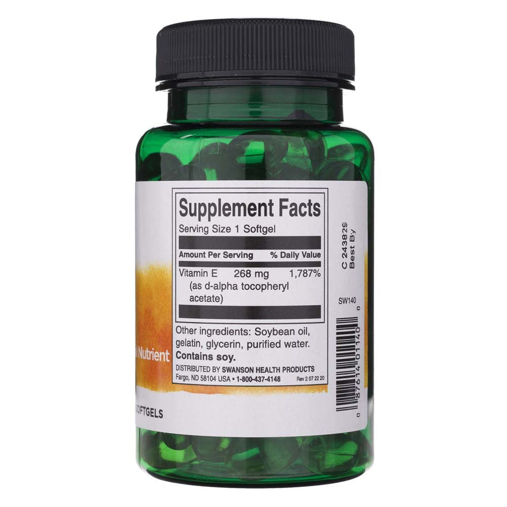 SWANSON vitaminas E 400 TV - 100 kapsulių