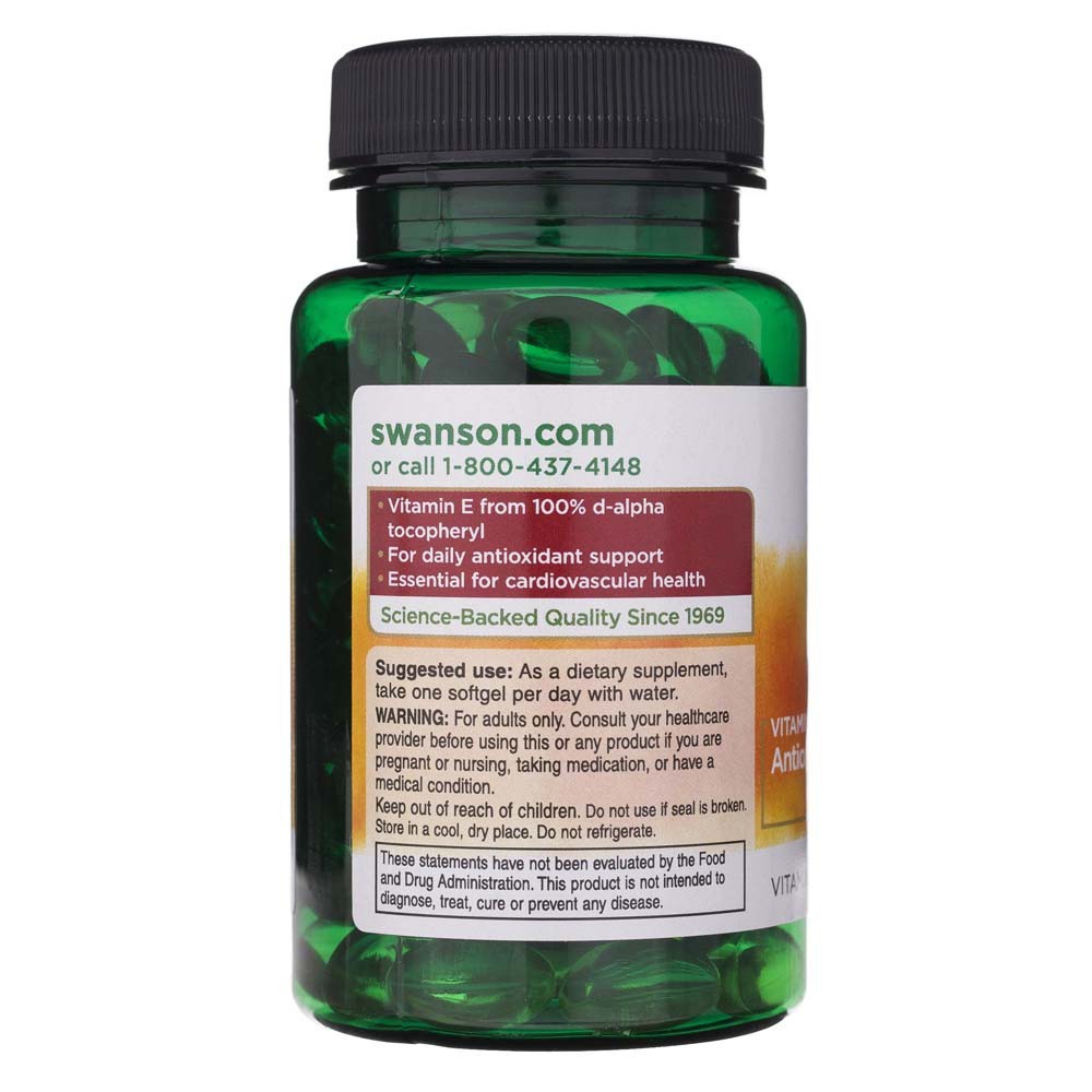 SWANSON vitaminas E 400 TV - 100 kapsulių