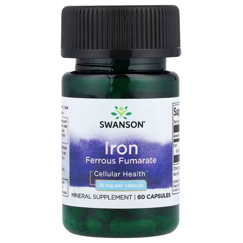 SWANSON geležies fumaratas 18 mg – 60 kapsulių