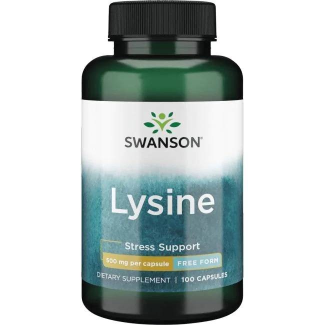 SWANSON L-lizinas 500 mg – 100 kapsulių