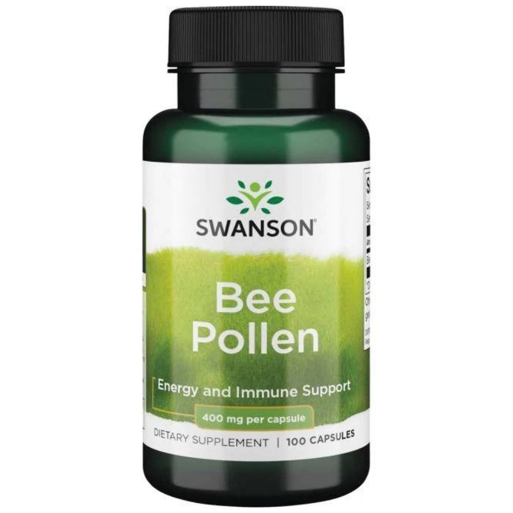 SWANSON bičių žiedadulkės 400 mg – 100 kapsulių