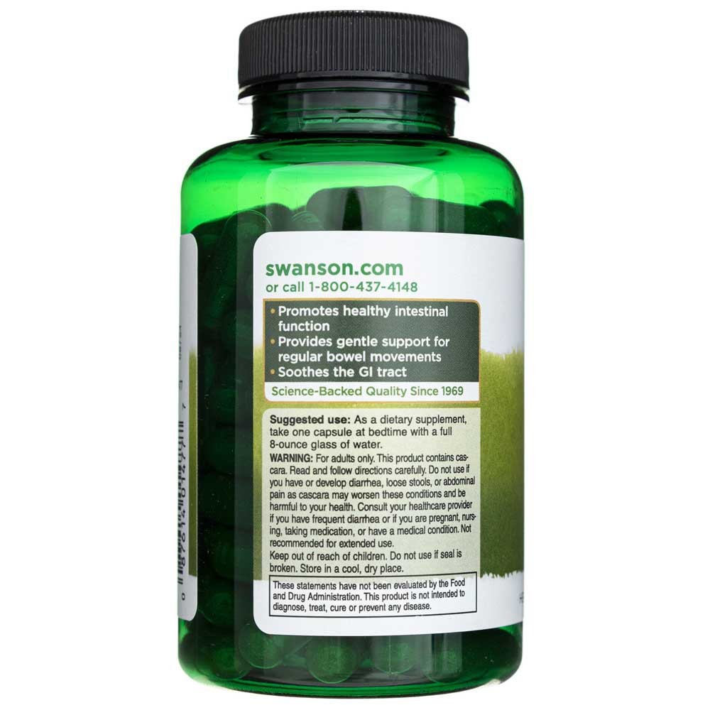 SWANSON Cascara Sagrada 450 mg - 100 kapsulių
