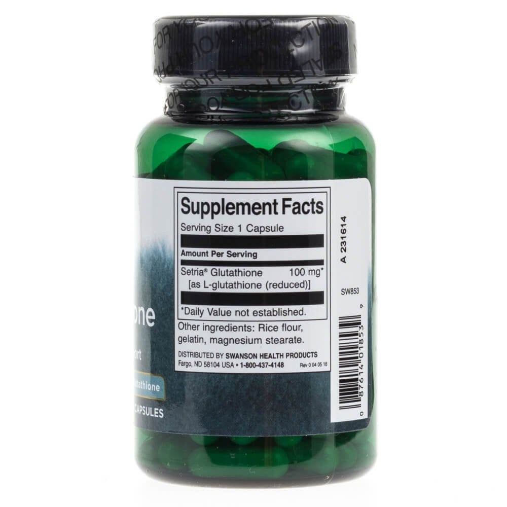 SWANSON L-glutationas 100 mg – 100 kapsulių