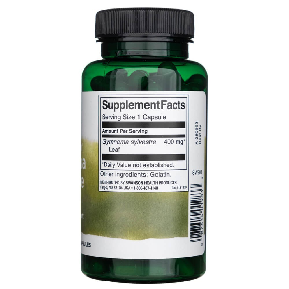 SWANSON Gymnema Sylvestre lapai 400 mg – 100 kapsulių