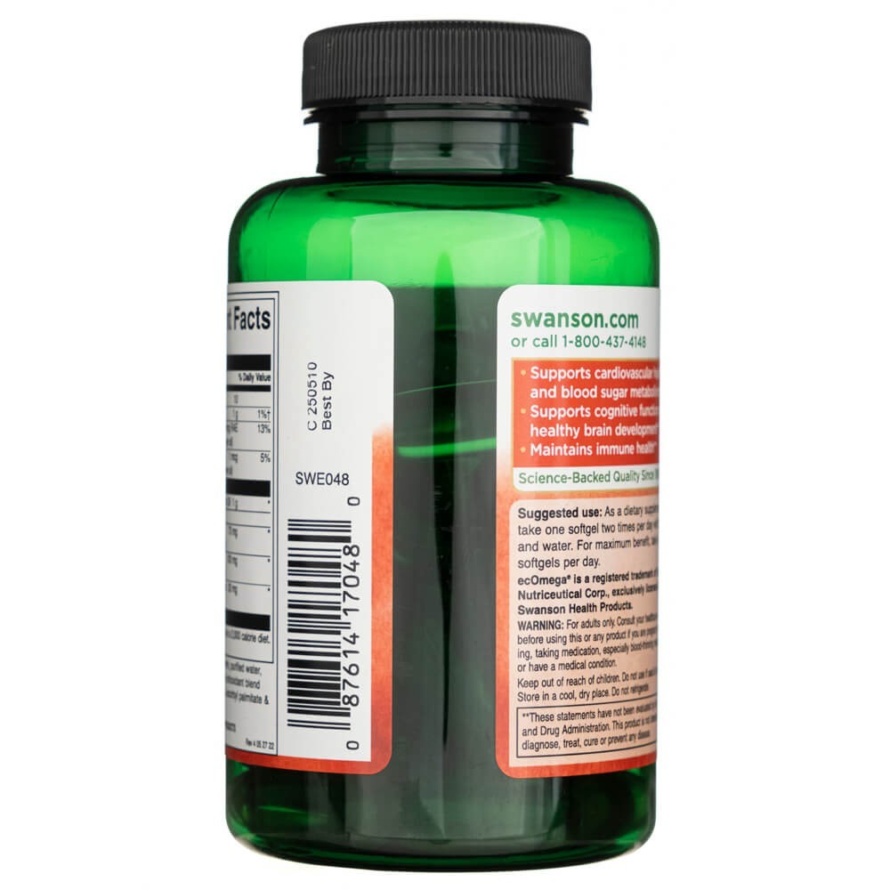 SWANSON menkių kepenų aliejus – norvegiško grynumo 1000 mg – 60 kapsulių