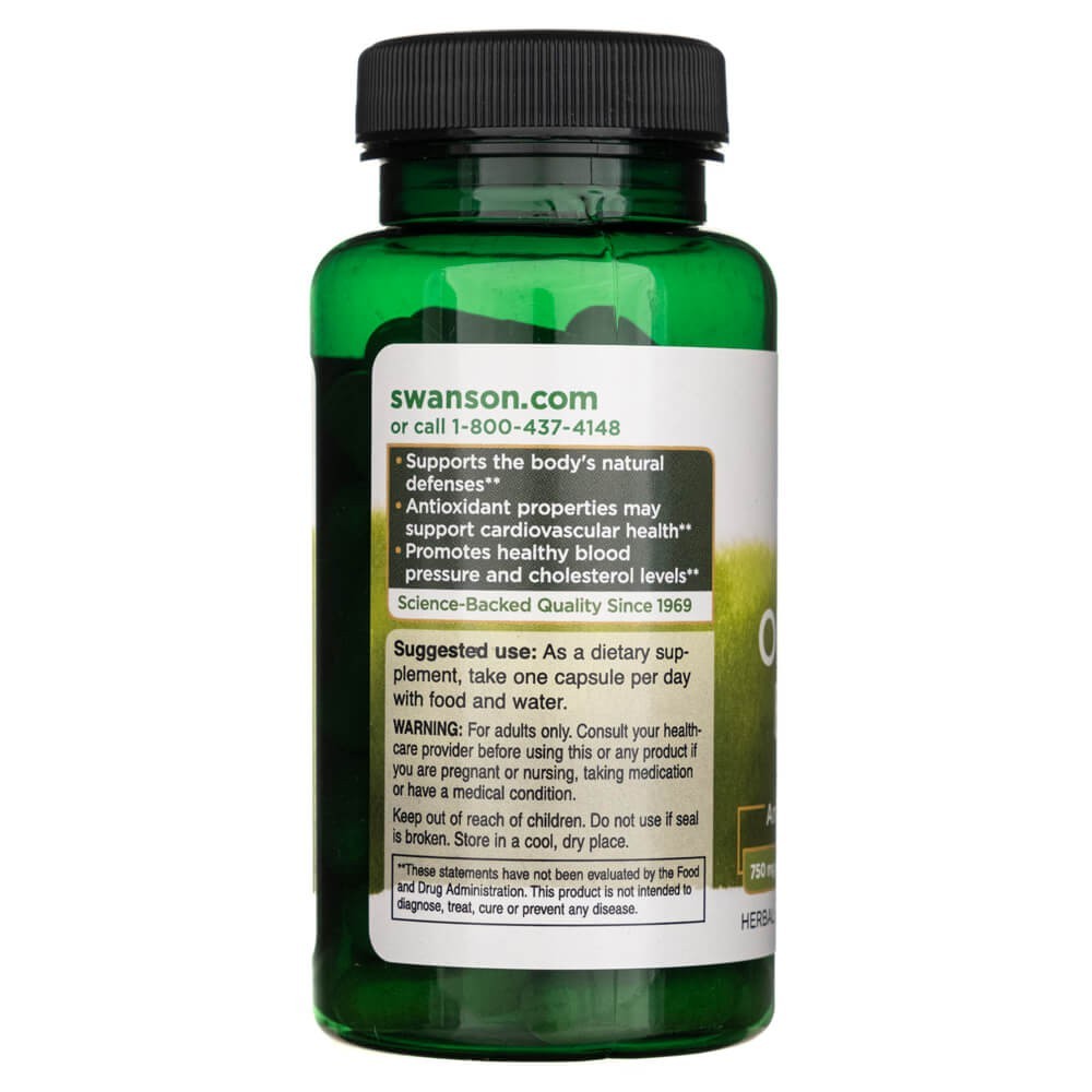 SWANSON alyvuogių lapų ekstraktas 750 mg – 60 kapsulių