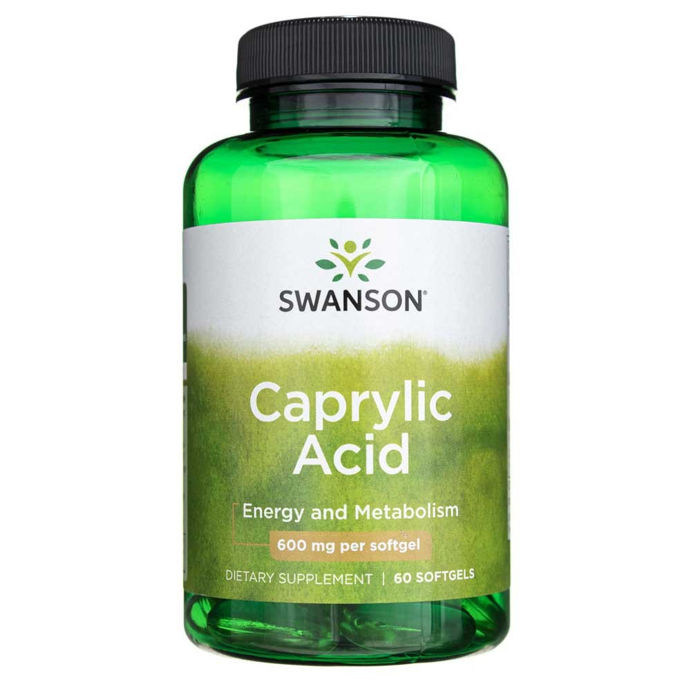 SWANSON kaprilo rūgštis 600 mg – 60 kapsulių