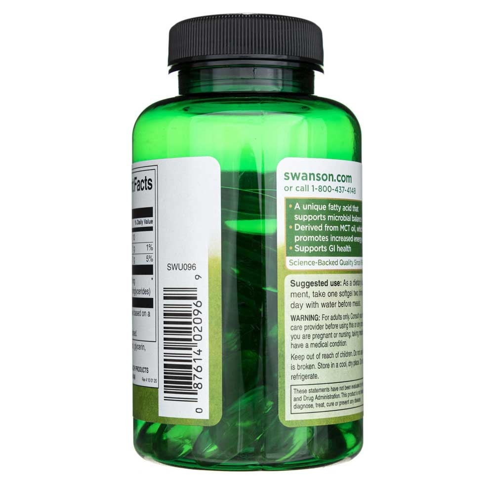 SWANSON kaprilo rūgštis 600 mg – 60 kapsulių