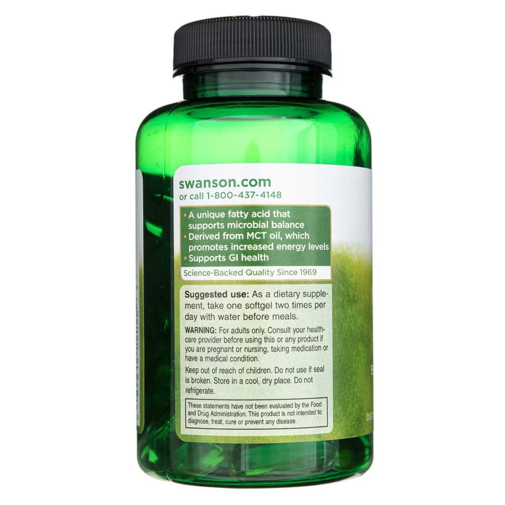 SWANSON kaprilo rūgštis 600 mg – 60 kapsulių