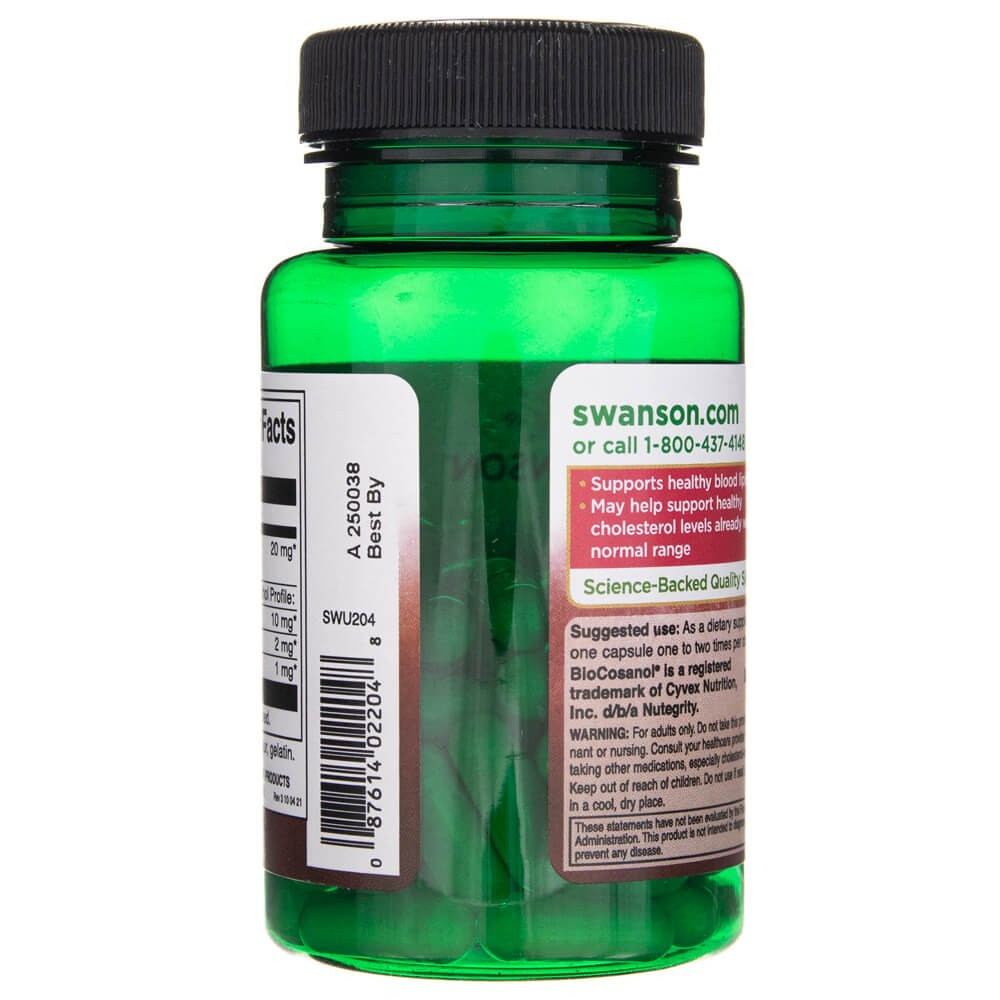 SWANSON polikozanolis 20 mg – 60 kapsulių