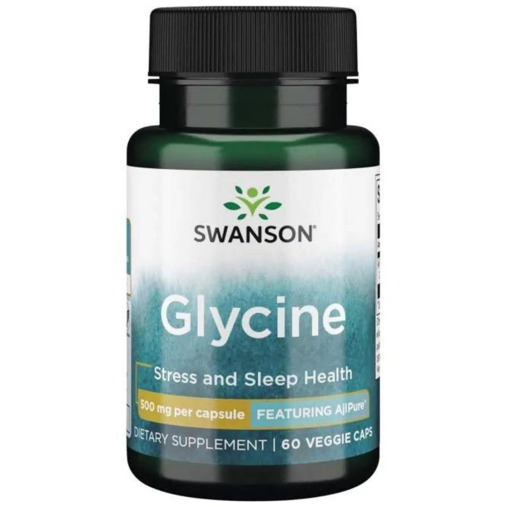 SWANSON AjiPure glicinas 500 mg – 60 kapsulių